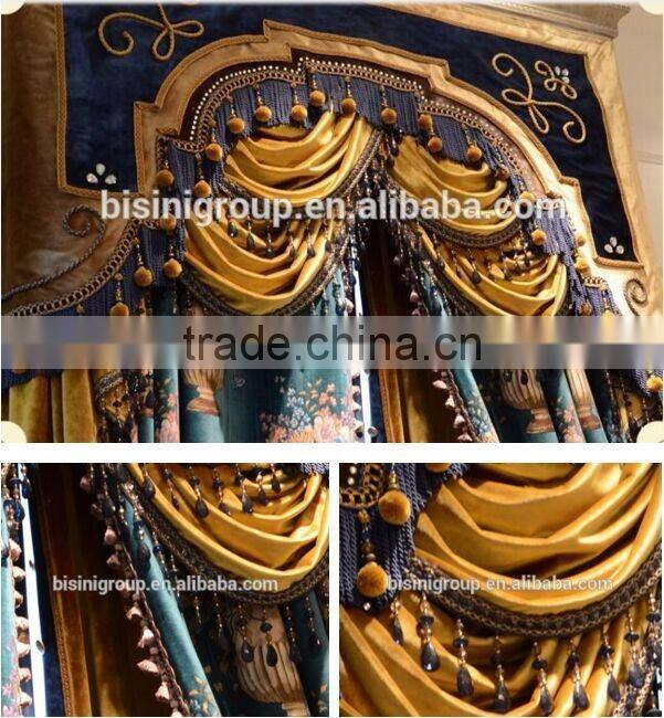 Italian-Style Collection of Classic Curtain, Embroidered Blackout Window Curtain, Soft Pink Velvet Drape Curtain of Living Room