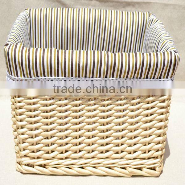 High quality storage basket with liner,wicker storage basket with liner wholesale