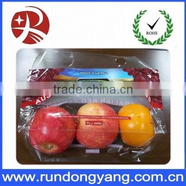 stand up pouch zipper fruit packing bag with air holes and handle