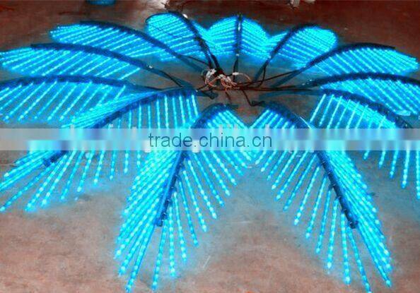 Home garden decorative 16.5ft Height outdoor artificial green flashing LED solar lighted up Date palm trees with bark EDS06 1417