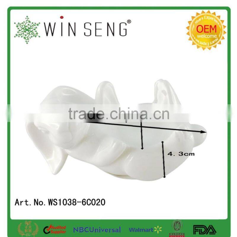 Lovely easter decoration white ceramic rabbit figurines