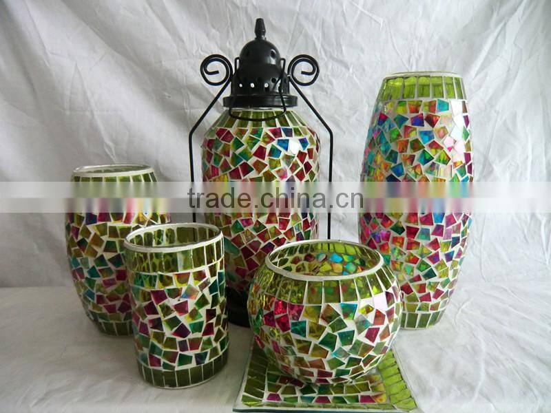 Table Decor Beautiful Mosaic Anniversary Glass Vase