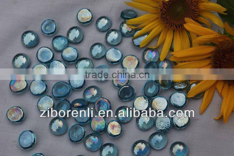 Round Polished Glass Light Blue Pool Garden Decoration Wholesale Glass Marbles