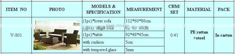 alum rattan sofa sets KD outdoor furniture