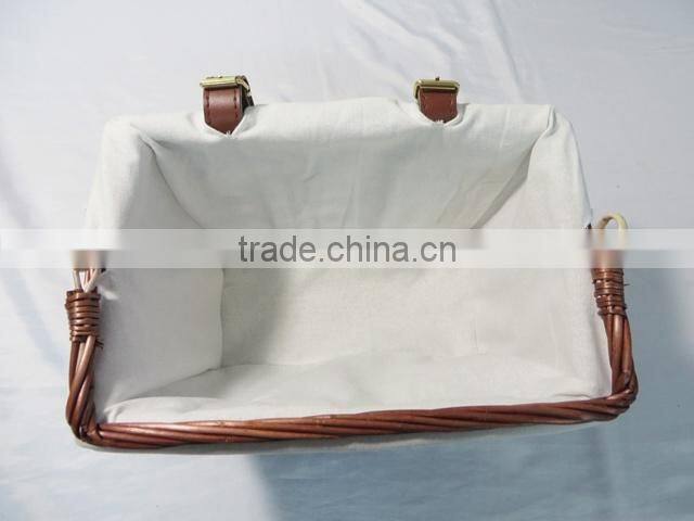 Handmade removable logo wicker wooden cheap custom bike basket