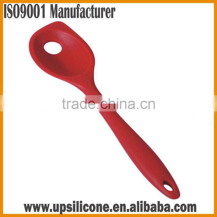 non-stick silicone slotted spoon with nylon /plastic/stainless steel handle