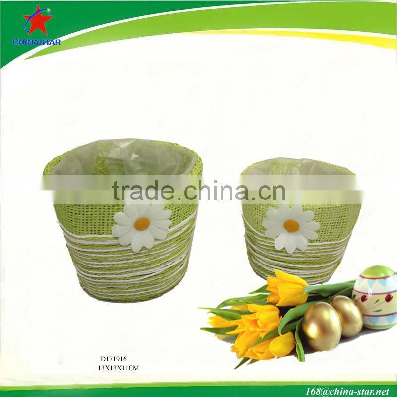 decorative straw basket for easter decoration