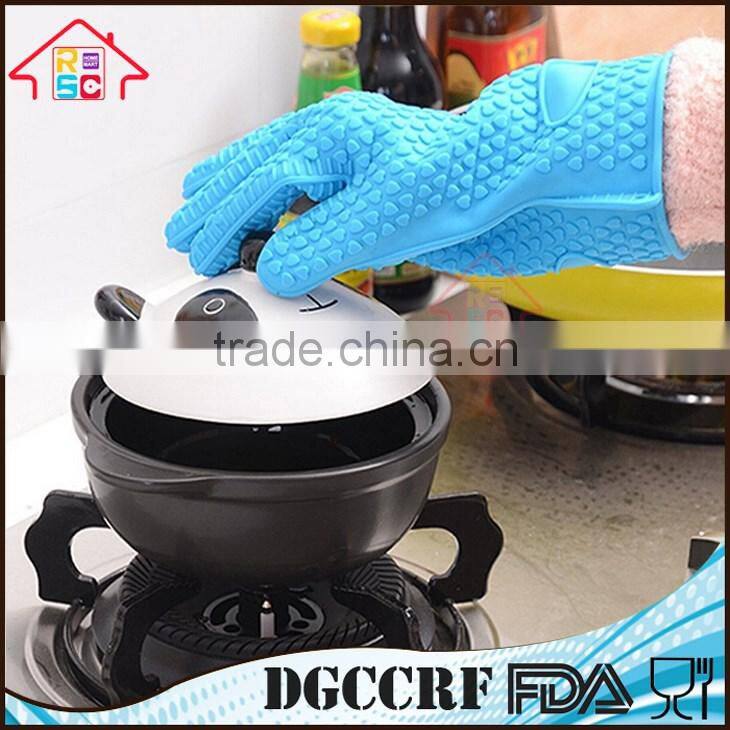 NBRSC Heat Resistant Silicone Glove Cooking BBQ Oven Pot Holder Mitt Kitchen Finger Gloves