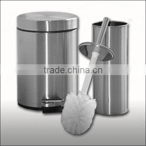 Stainless Steel Pedal Dust Bin & Toilet Brush Holder