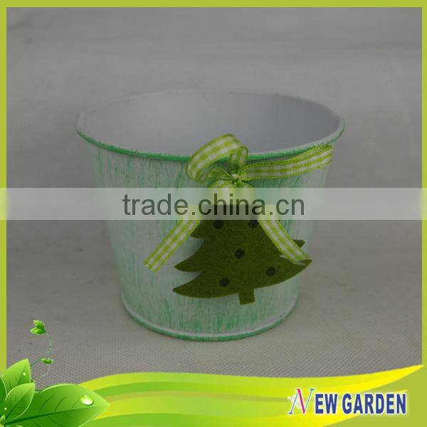 White and Green 12 Inch Flower Pot Or Any Size Welcome OEM