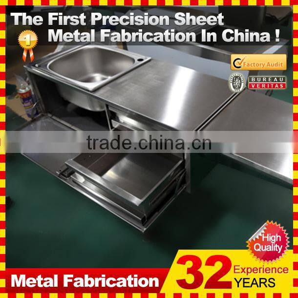 Custom stainless steel kitchen sink for off road camping trailer