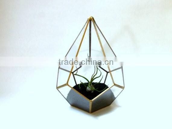 Gold Wedding Crystal Garden Glass Geometric Terrarium