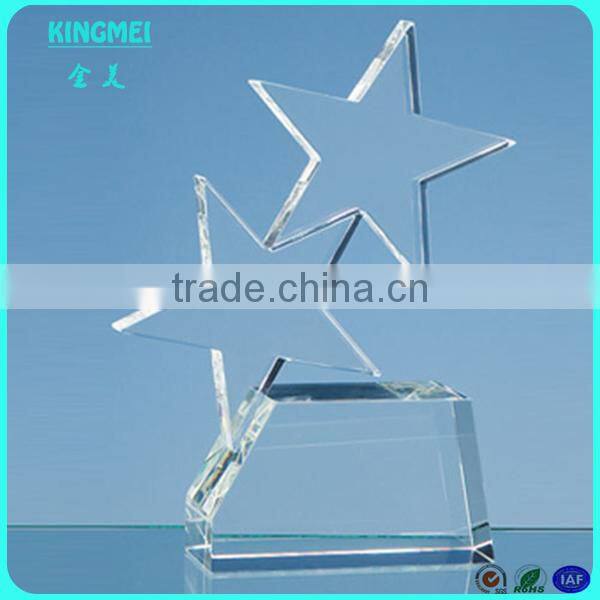 2014 hot sale two star shape acrylic awards,plastic awards,plexiglass awards