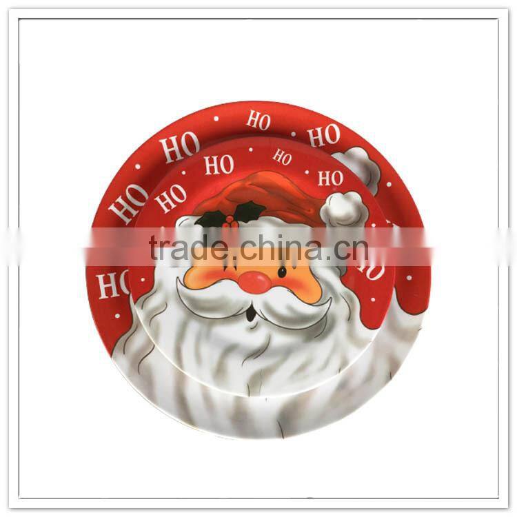 Fiestaware family use tableware snowman print red round santa claus christmas dishes sets