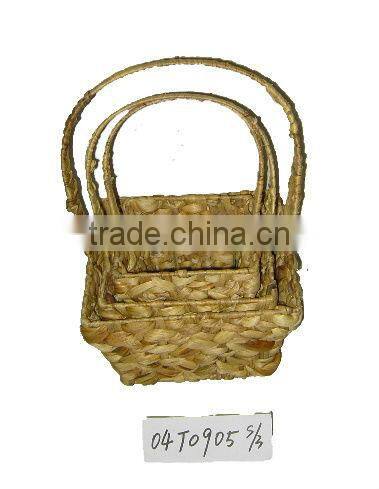 water hyacinth flower basket with handle