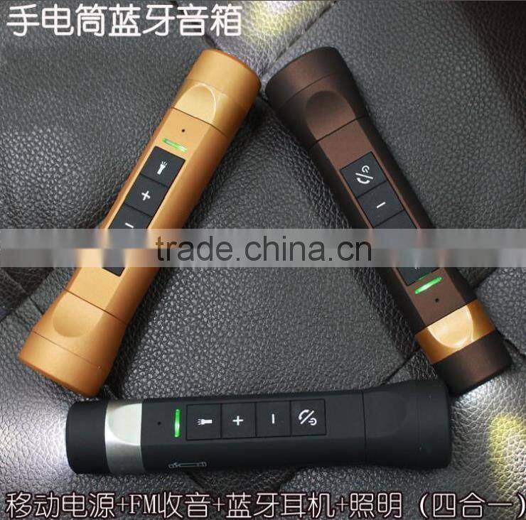 bluetooth flashlight Speaker with mobile power