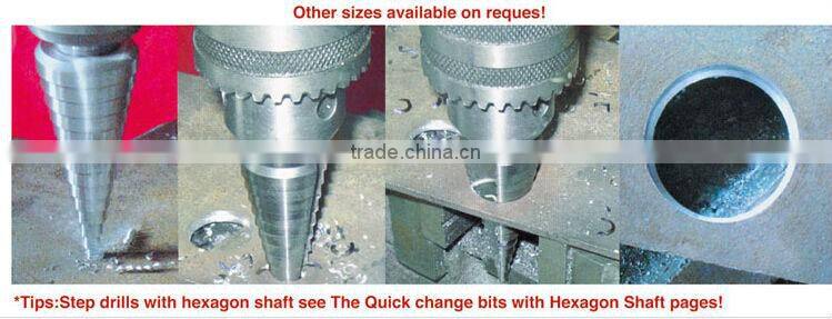 4 pieces HSS Step Drill set with Straight Flute