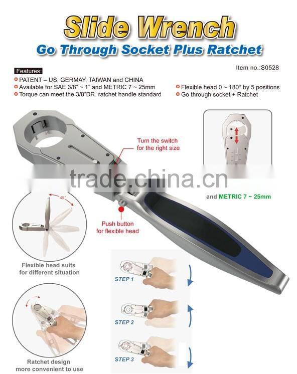 Slide Wrench (Go Through Socket Plus Ratchet)
