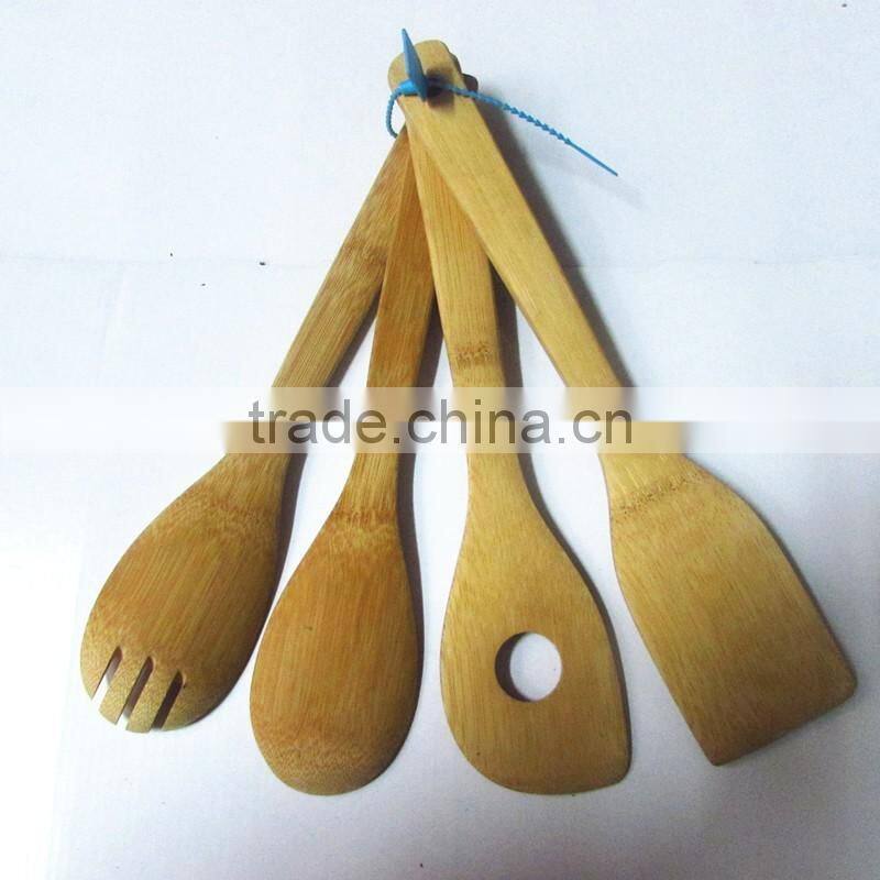 natural bamboo 4 piece serving utensil set