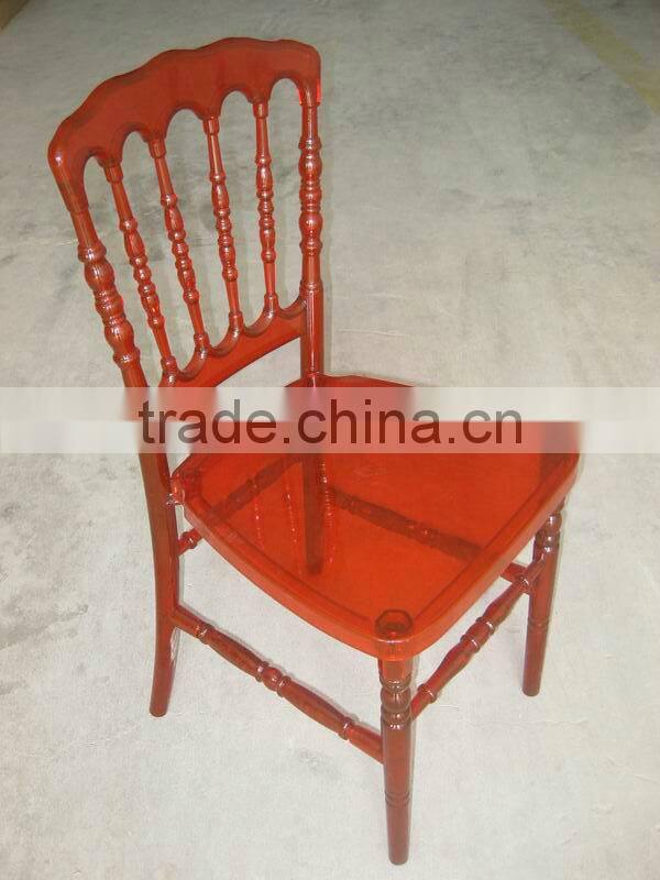 outdoor clear resin napoleon chair for wedding