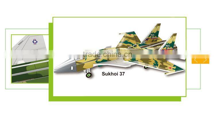 Newest educational cardboard 3d puzzle airplane toy for kids