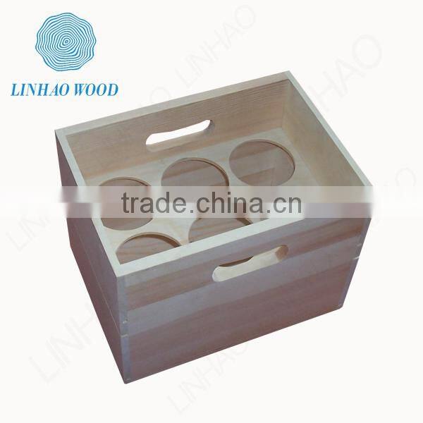 wooden wine bottle carrier case