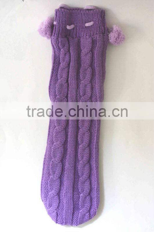 Women pompom warmer indoor slipper socks