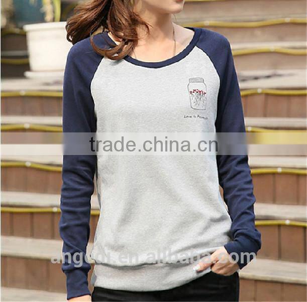 Ladies Wear Fashion Lady Branded Raglan jumper ladies long sleeve pull over top