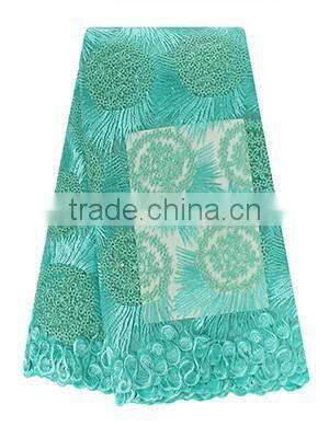 New design hot selling French Net Lace fancy beautiful embroidered dress french lace with stones FL0243