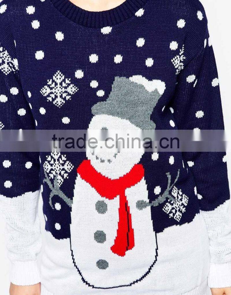 new Christmas women sweater wih round neck and long sleeve