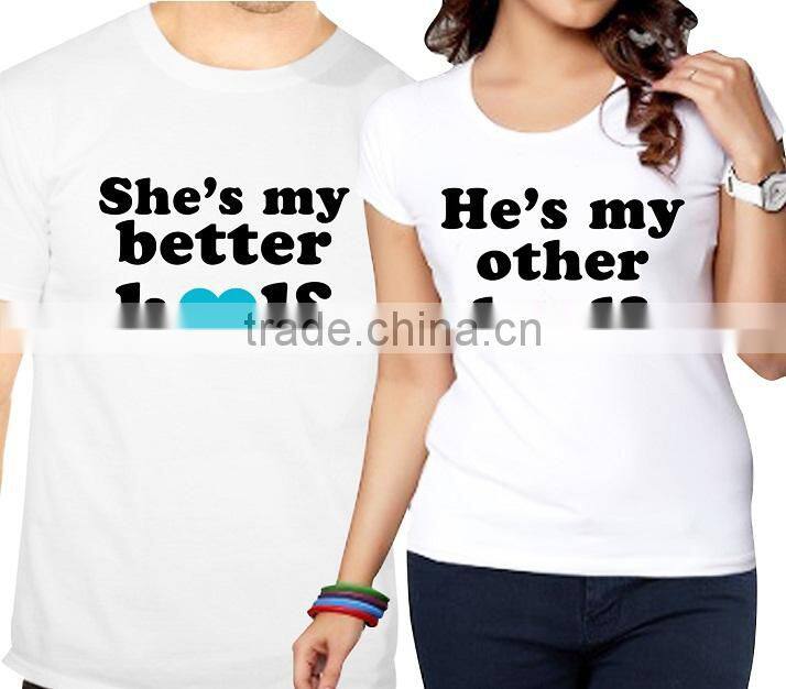 Printed on front for couple t shirt from Nanchang city