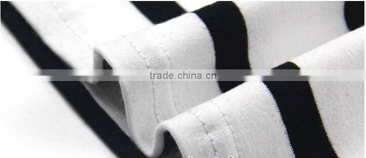 The new dress brought a word dew shoulder cultivate one's morality female striped shirt