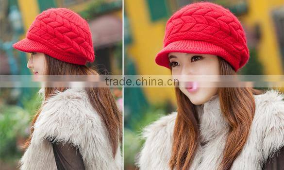 Stylish Autumn Knitted Cap Knitted Hat Double Layer Fashion Winter Hat for Young Girls SV005411