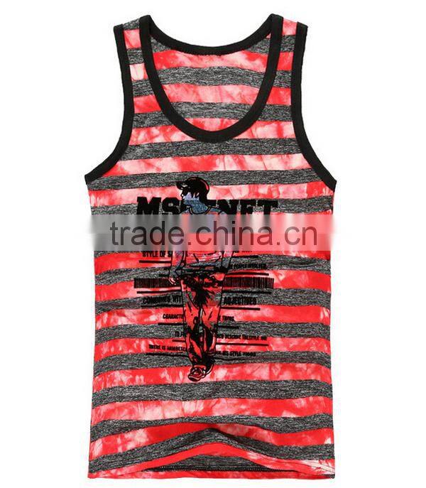 2017 Personalized Your Own Brand Logo Design 95% Cotton 5% Spandex Sport Gym Fitness Tank Top Dry Fit Stringer Vest Men