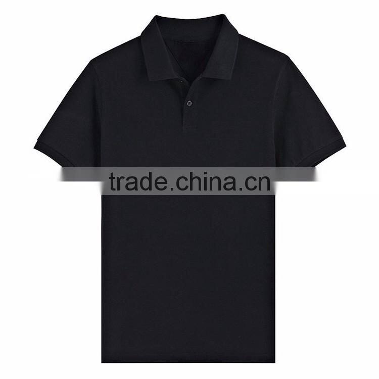 Hot cotton polyester plain mens t shirts wholesale black polo shirt