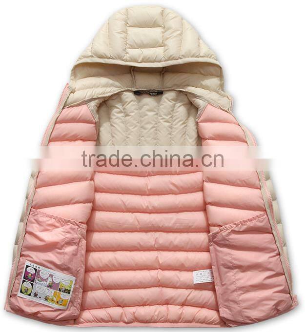 children and baby winter clothes/custom quality kids winter blank varsity duck or goose down feather jackets/kids snow jackets