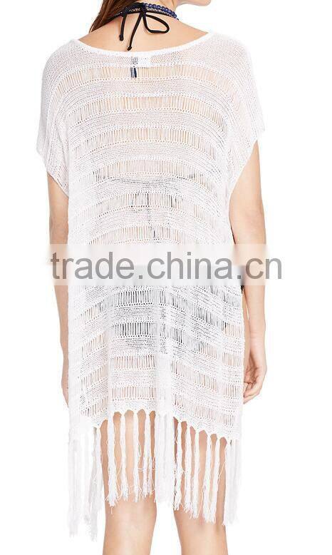 EY0011A cutting for ladies blouse knit short sleeve beach lady blouse