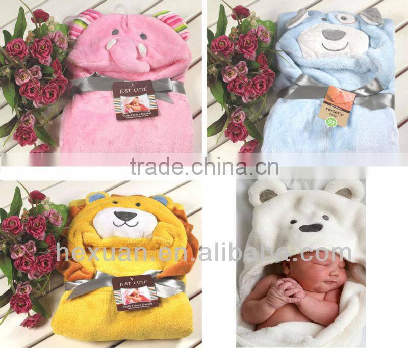 Many designs stocked or OEM Baby bath towel/ newborn animal model towel