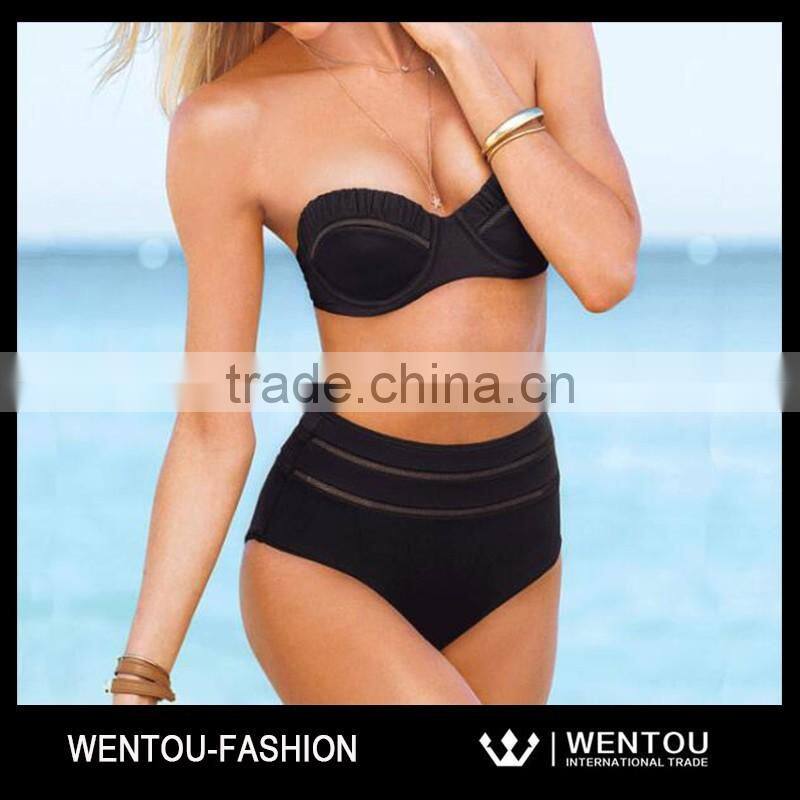 Wholesale High Waist Retro Boho Bikini