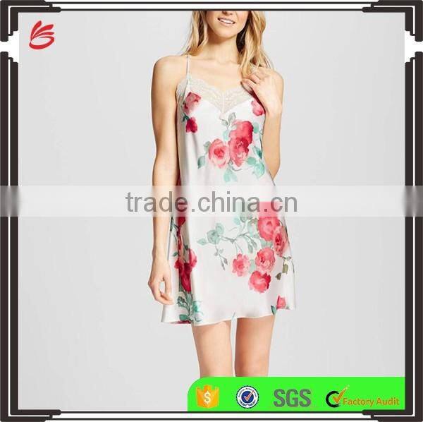 Fashion girls custom 2017 Sexy ladies fancy Pajamas Set Elegant printed pyjamas set