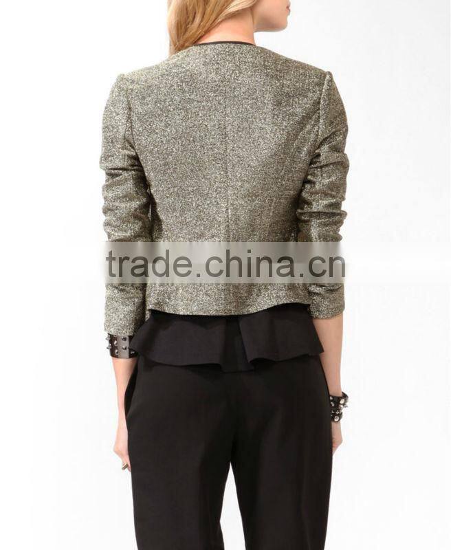 Metallic Single Button Blazer