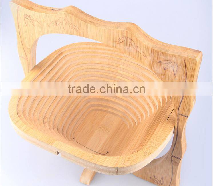 Wooden creative folding fruit basket in a variety of styles