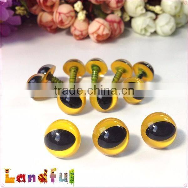 15mm Handmade Stuffed Animal Toys Yellow Cat Plastic Safety Eyes