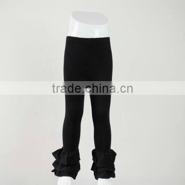 Wholesale Summer pants fashion style girls leggings Triple ruffle cotton pants baby ruffle pants for kids