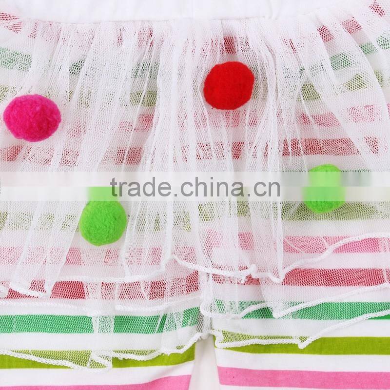 2017 sales Christmas plain clothing tutu prettiskirts pom pom pants new design grenadine christmas sets