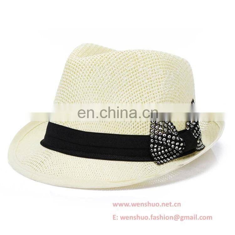 Wholesale ladies Fedora Hat With Bowknot Ribbon