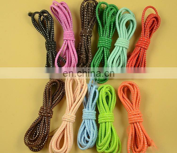 stock 2mm round elastic cord with shiny silver