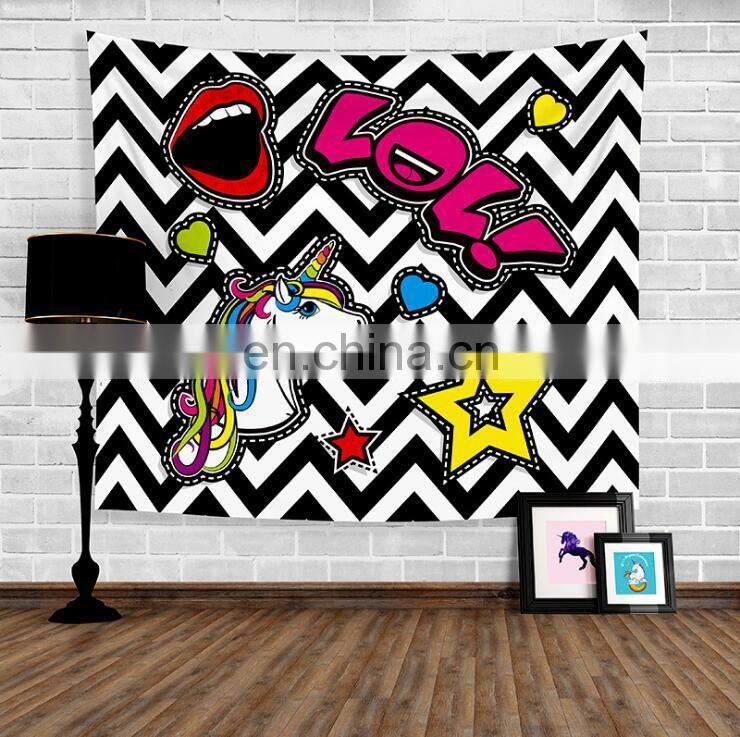 Customized Hot Sale Unicorn Theme Cloth Photography Backdrop Wedding Party Decoration New Born Baby Photo Background