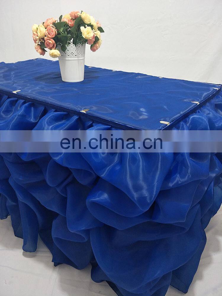 Fancy Organza Ruffled Table Skirting for Wedding