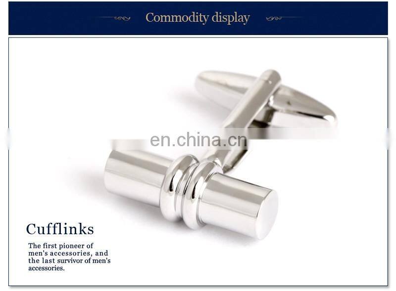Simple Silver Cylinder Men Shirt Cufflinks